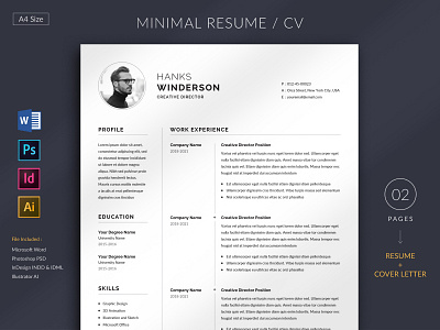 Resume/CV resume word template word