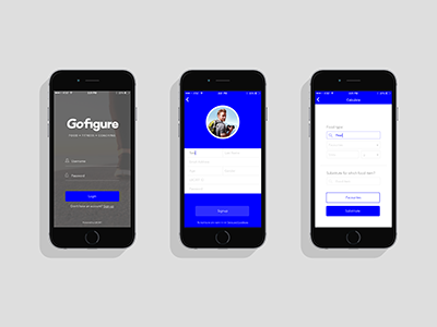 Gofigure App Screens app application fitness food gofigure lifestyle