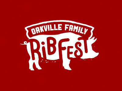 Oakville Family Ribfest 2017 bbq branding event identity logo pig red redesign ribs