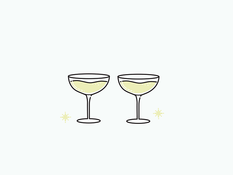 Cheers to 2018! celebration champagne gif holiday icon new years nye playful toast