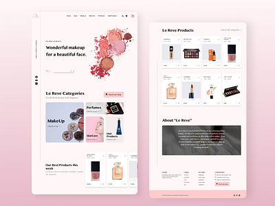 Le Reve Cosmetics & Perfumes Website branding design e commerce elementor figma online store store ui web design wordpress