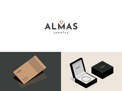 Almas Jewelery logo branding almas app brand and identity branding design gold icon jewelery logo logo design logo design concept logotype ring typography vector