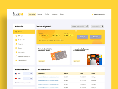 Butex - Online Cargo Dashboard UI/UX design dashboard design saas ui design ux design web web design webdesign
