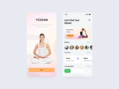 Meditation - Yoogam application design app design branding logo meditation ui ui design ux design