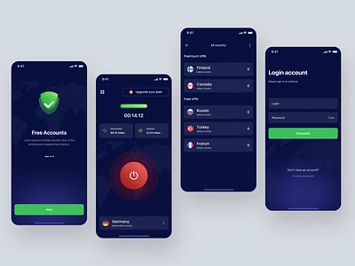 VPN Application design design ui ui design ux design vpn vpn connect