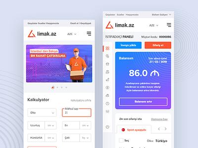 Limak.Az delivery company mobile web design branding design ui ui design ux design web web design webdesign