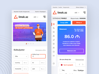Limak.Az delivery company mobile web design