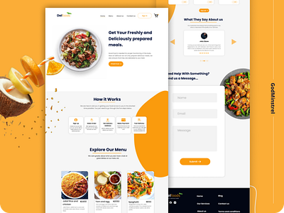 Food Delivery Landing Page Design branding design ui ux