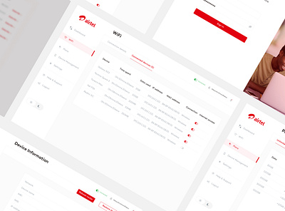 Redesign of Airtel Router Management system dashboard design telecommunication ui