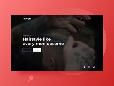 Hairstyle Landing Page Design design hair haircut hairdresser hairsalon hairstyle ui uidesign ux webdesign website