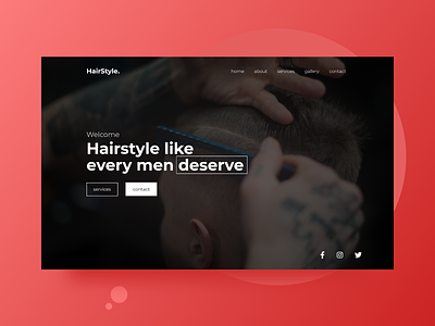 Hairstyle Landing Page Design