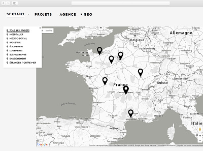 sextant map api architecture design google maps minimal ui web