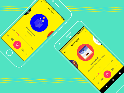 Music Player Mobile Version android ios music player vibrant yellow