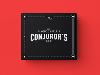 THE MAGIC CASTLE’S CONJUROR’S KIT | TOP VIEW branding design graphic design illustration magic packaging design playing cards typography