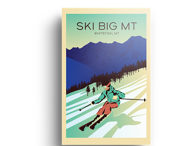 Ski Big Mountain design illustration