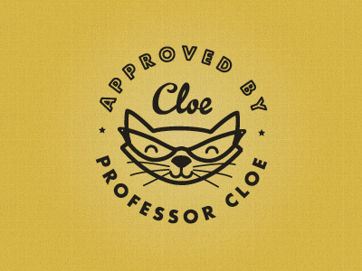 Professor Cloe animal badge cat professor stamp