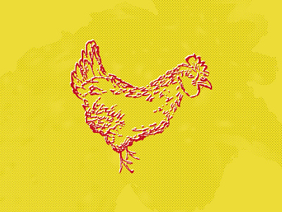 Chicken chicken halftone illustration