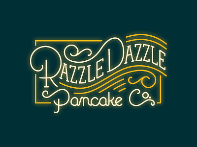 Razzle Dazzle flourish lettering logo monoweight type typography