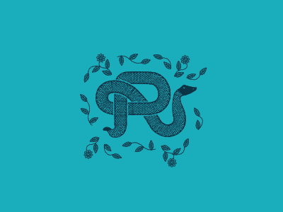 Snake Monogram a illustration monogram r reptile scales snake