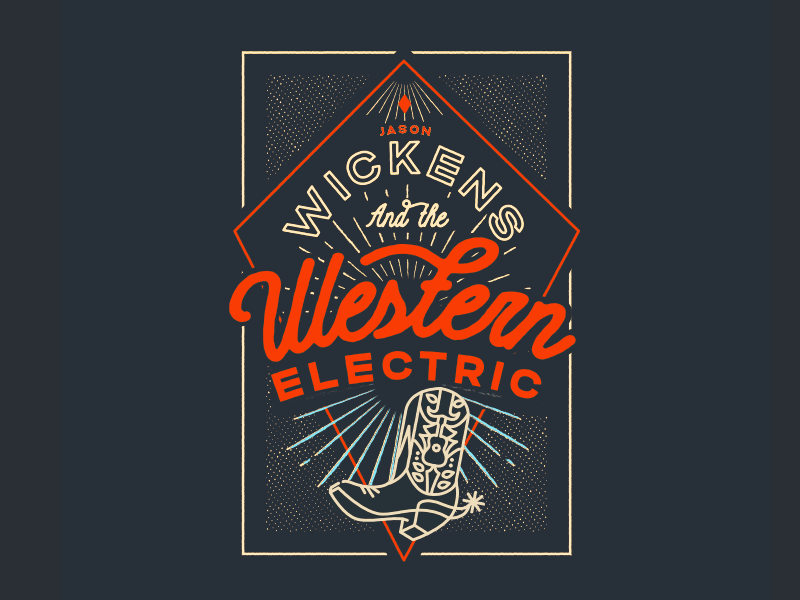 Western Electric Logo animation country country band cowboy boots gif neon sign western logo
