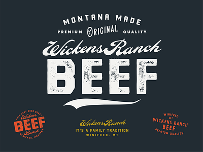 Wickens Beef badge beef branding logo ranch logo typography
