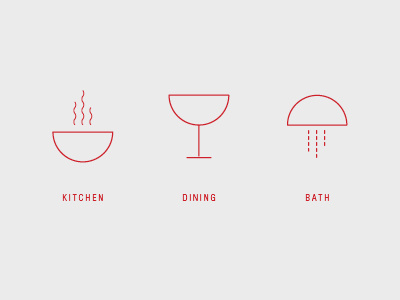 Home icons bath icons kitchen minimal