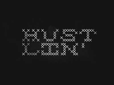 Hustlin crossstitch type typography