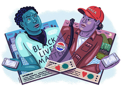 Politics and Dating in 2020 datingapp editorial illustration election2020 illustration maga new york times politics procreate profile page voting