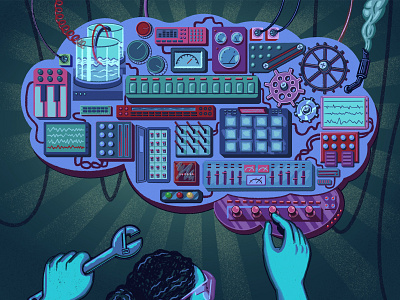Brain Wave brains editorial illustration music science and technology science illustration
