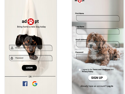 Adopt - an adoption app for dogs in shelters.