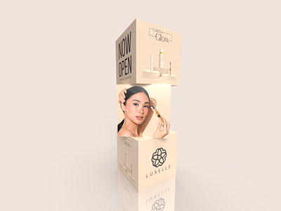 Box Standee Layout 3d branding graphic design photoshop print layout