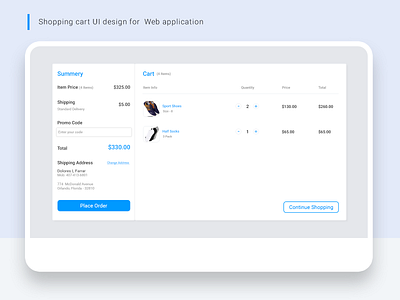 Shopping cart UI design flat online shop payment form shopping shopping bag shopping cart ui ux web application website website design