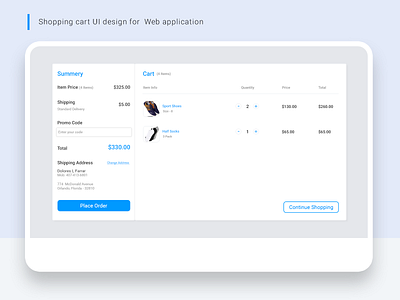 Shopping cart UI design
