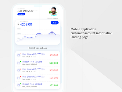 Mobile application customer account information app banking banking app design flat mobile application payment form ui ux website