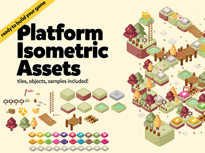 Autumn Isometric Game Assets design illustration ux vector