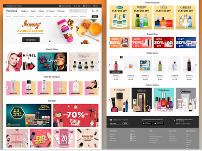 PureFace Cosmatics Store cosmatics web store ui online store web ui web ux ui