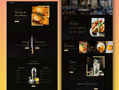 Restaurant Web UX UI landing page restaurant web ux ui ux ui web ui design