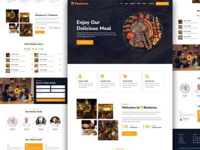 Restoran Website UX Ui Design by Attiar Ul Hasan on Dribbble