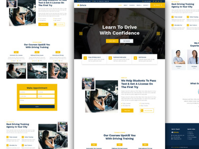 Driving School website design reactjs ux ui website wordpress