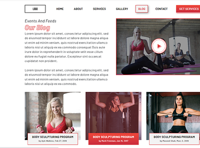 GYM blog design gym fitness gym website ux ui design website design