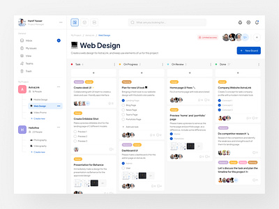 Task Management - Dashboard clear dashboard management manager minimalist modern plan planning productivity project project management project management tool task task list task management todo ui design uiux web web app