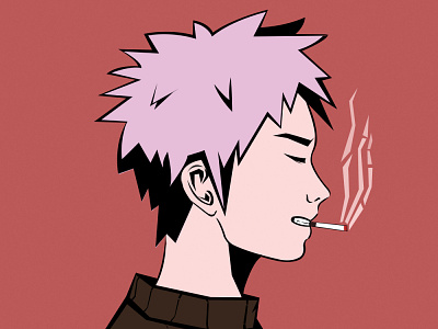 A Man With Smoke (Illustration/Animation)
