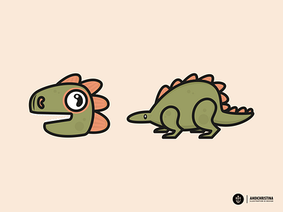 Dinosaurs ahoichristina animal character design dino dinosaur illustration vector
