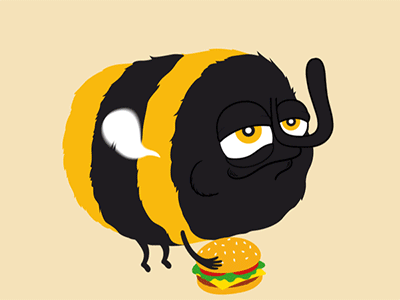 Burger Bumble ahoichristina bee bumblebee burger illustration quadratlimit vector wip