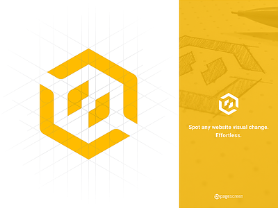 Pagescreen – Logo concept concept drawing geometry logo making-of