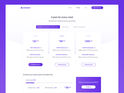 Userpace – Pricing Page
