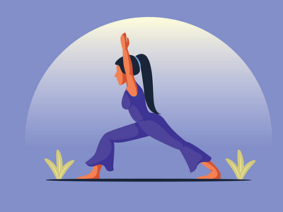 Simple yoga illustration with elegant palette