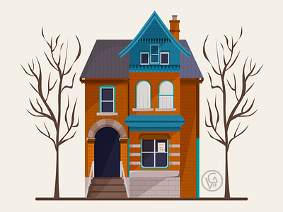 Vector Victorian house adobe illustrator design flat design flat illustration house house illustration illustration vector