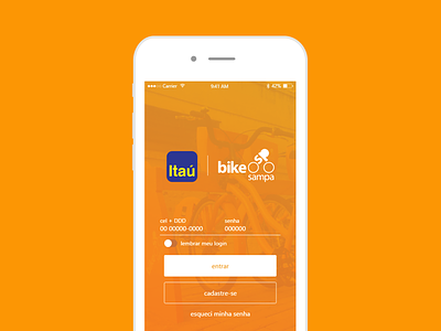 Redesign app Itaú Bike SP app bike interface itau login