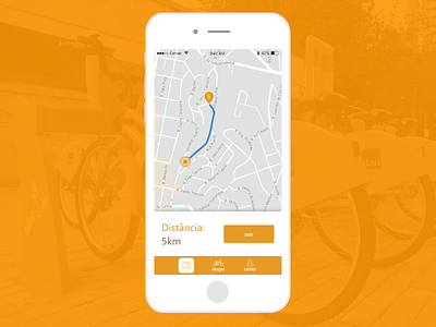 Redesign app Itaú Bike SP - Route Map app bike gps interface itau map mobile redesign route